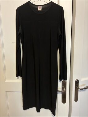 Baby O Black Long-Sleeve Crewneck Dress 👵MT